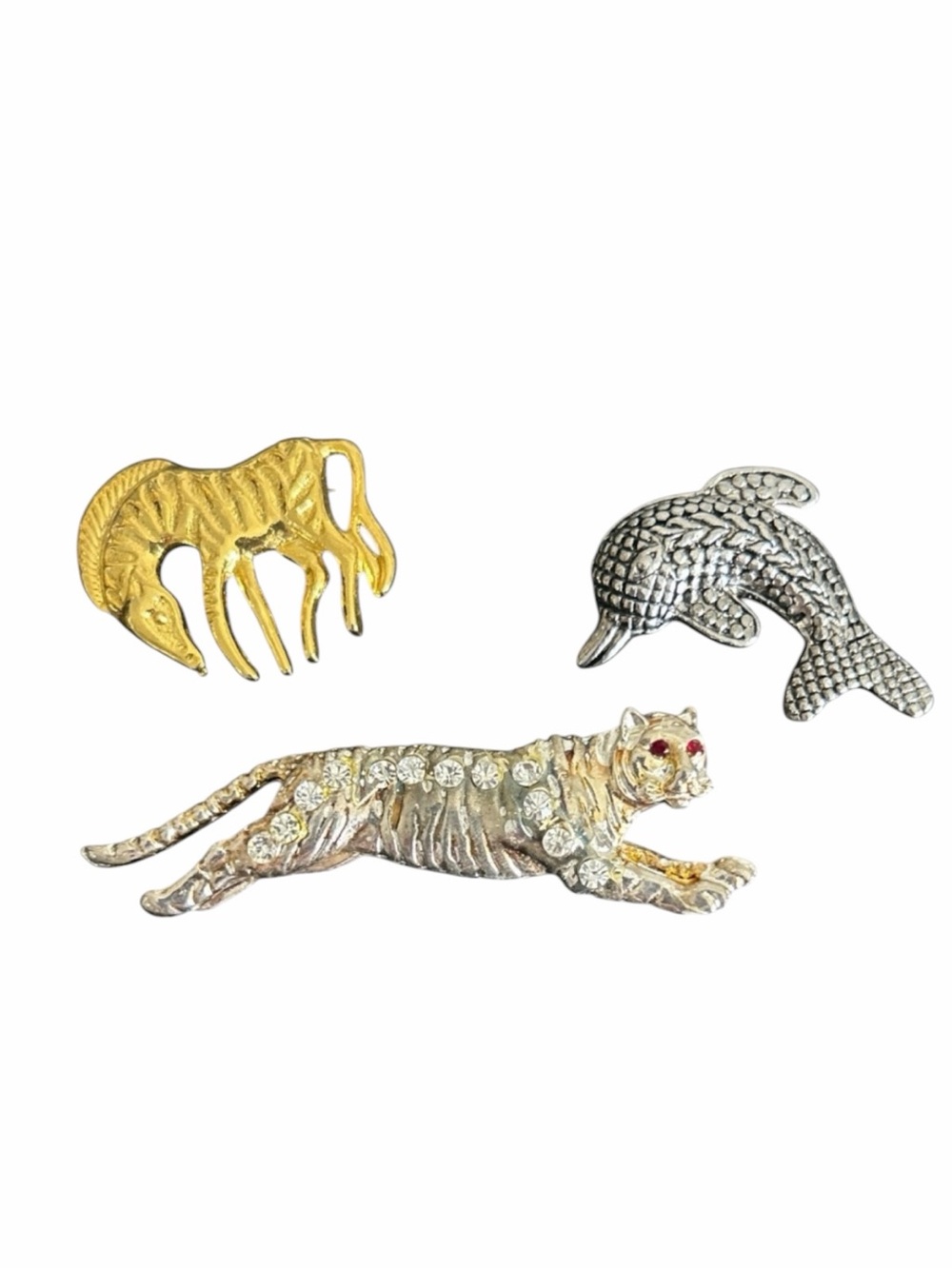 Silver and Goldtone VINTAGE Animal Brooches